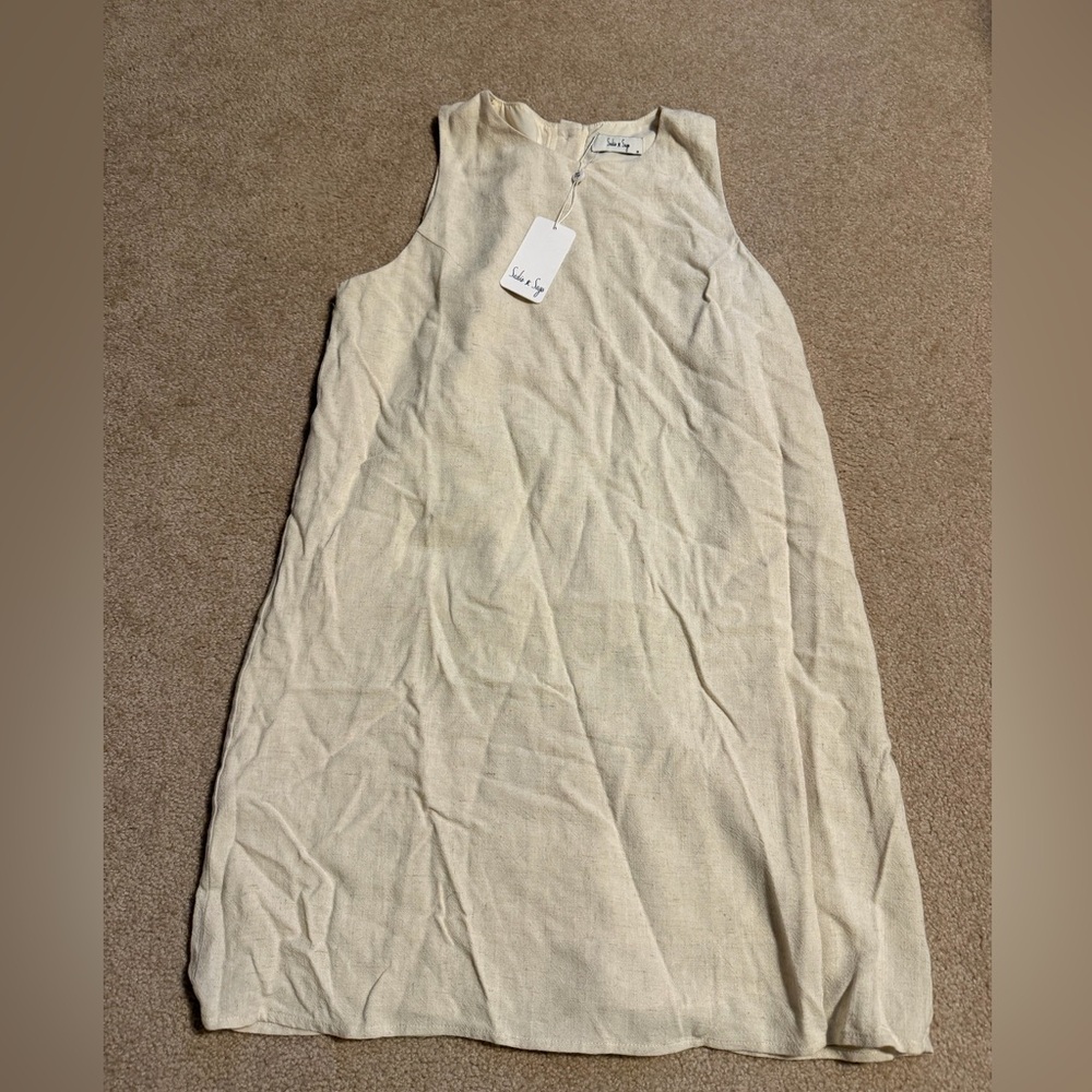 Sadie & Sage Oatmeal Dress Button Back Size M NWT